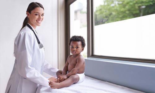 Just in for a routine pediatric checkup.